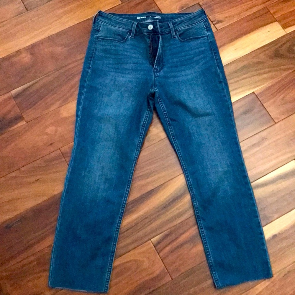 2/$15 Old Navy 8 Petite High-rise Straight Raw Hem Jean
